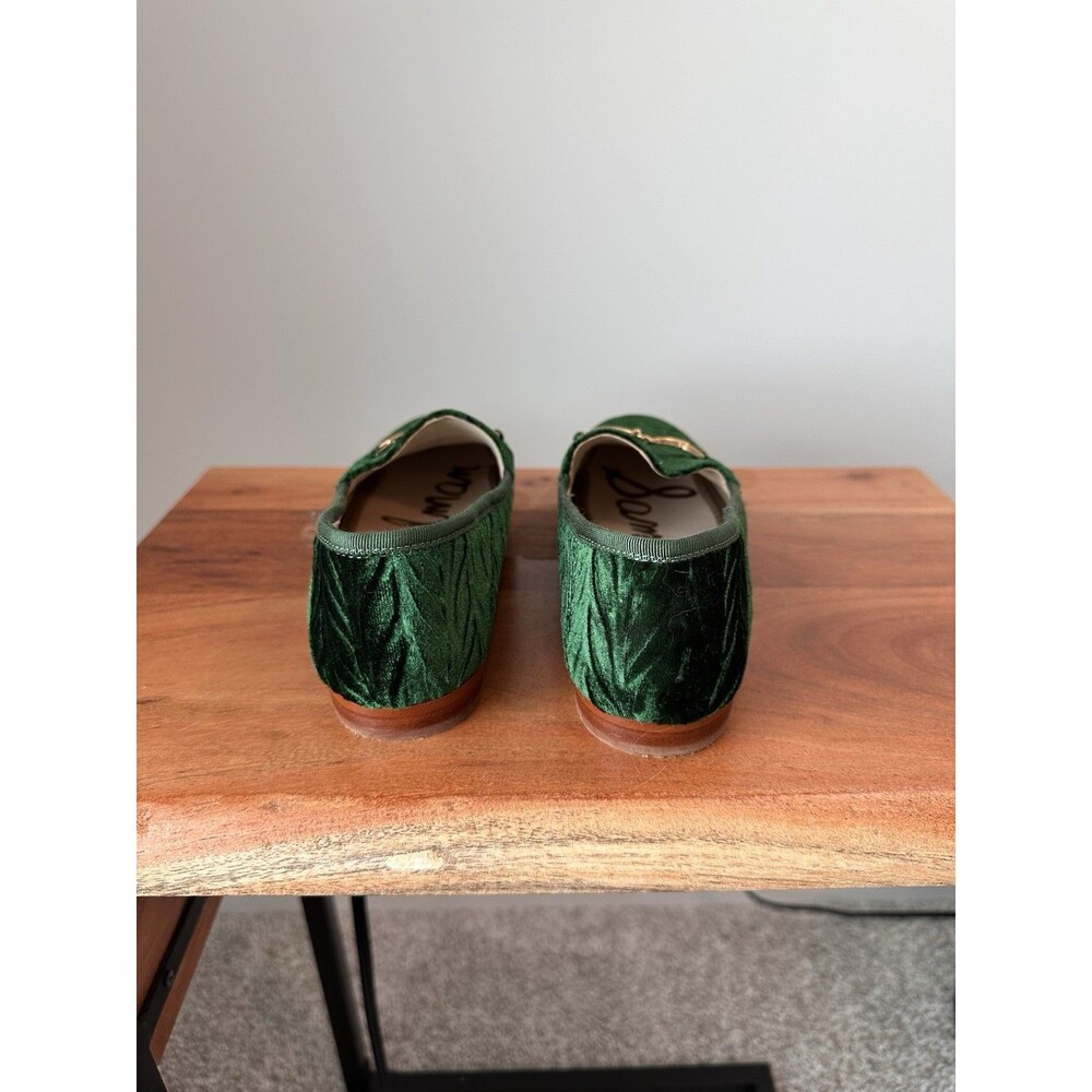 Sam Edelman Loraine Green Crushed Velvet Horsebit Loafers Shoes 7 Academia - Picture 4 of 7